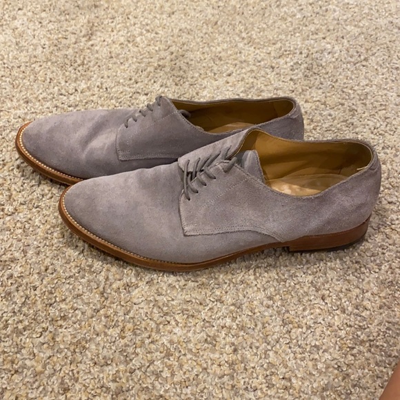 Brooks Brothers Shoes | Brooks Brothers 9.5 Grey Suede Derby Shoes Mens | Color: Gray | Size: 9.5 | Klkelly31's Closet